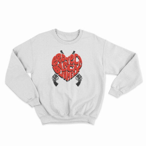 Heart Protect Black Women Sweatshirt