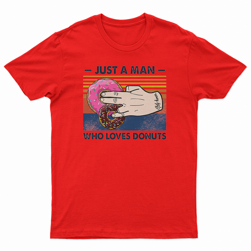 Just A Man Who Loves Donuts Vintage T-Shirt