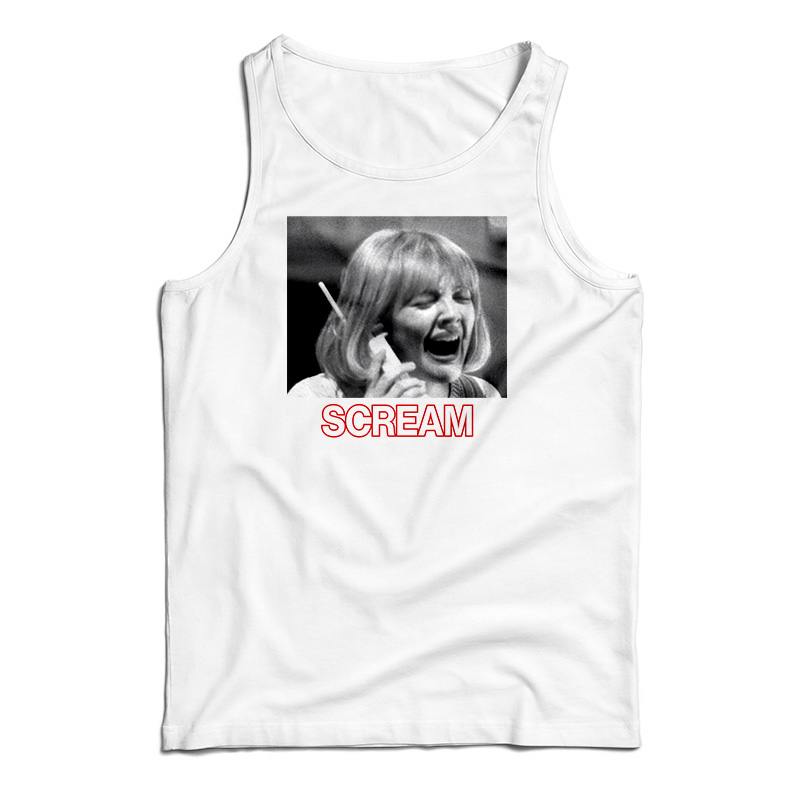 Scream Phone Call White Tank Top