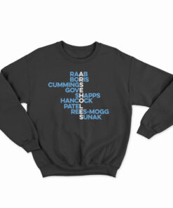 Arseholes Raab Boris Cummings Gove Shapps Hancock Patel Rees-Mogg Sunak Sweatshirt