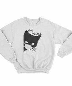 Ew People Black Cat Facemask Sweatshirt