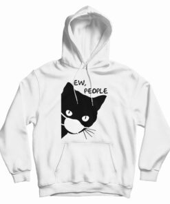 Ew People Black Cat Facemask Hoodie