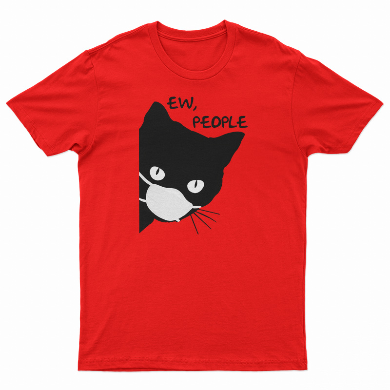 Ew People Black Cat Facemask T-Shirt
