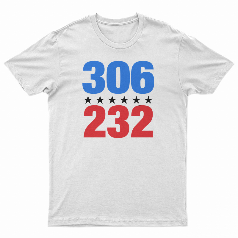 306 VS 232 2020 Election Results Blue Democrat Winner T-Shirt