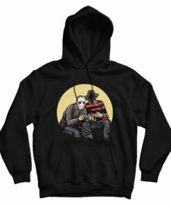 Horror Scary Movie Villains Playing Video Games Hoodie
