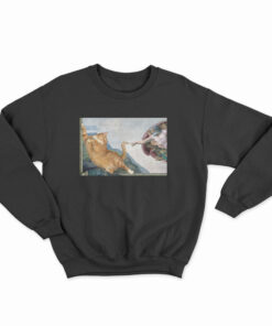 Cat Angelo Creation Of Adam Sweatshirt