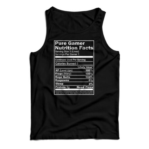 Pure Gamer Nutrition Facts Tank Top