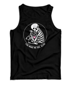 Skeleton Hug Pitbull You Make Me Feel Alive Tank Top