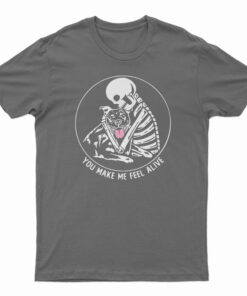 Skeleton Hug Pitbull You Make Me Feel Alive T-Shirt