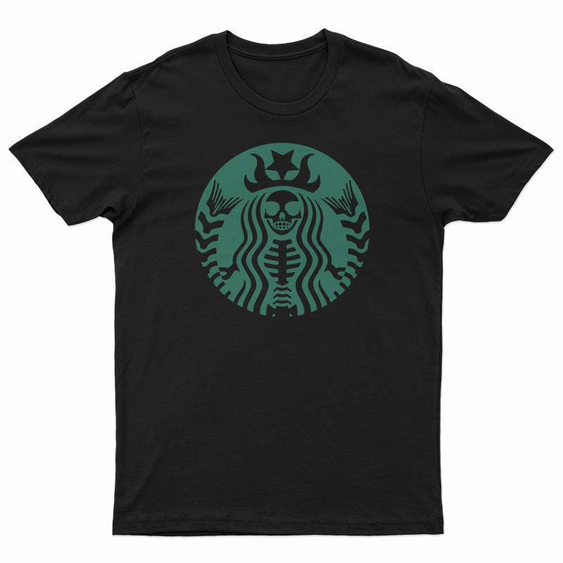 Skeletonbucks Coffee Parody Logo T-Shirt