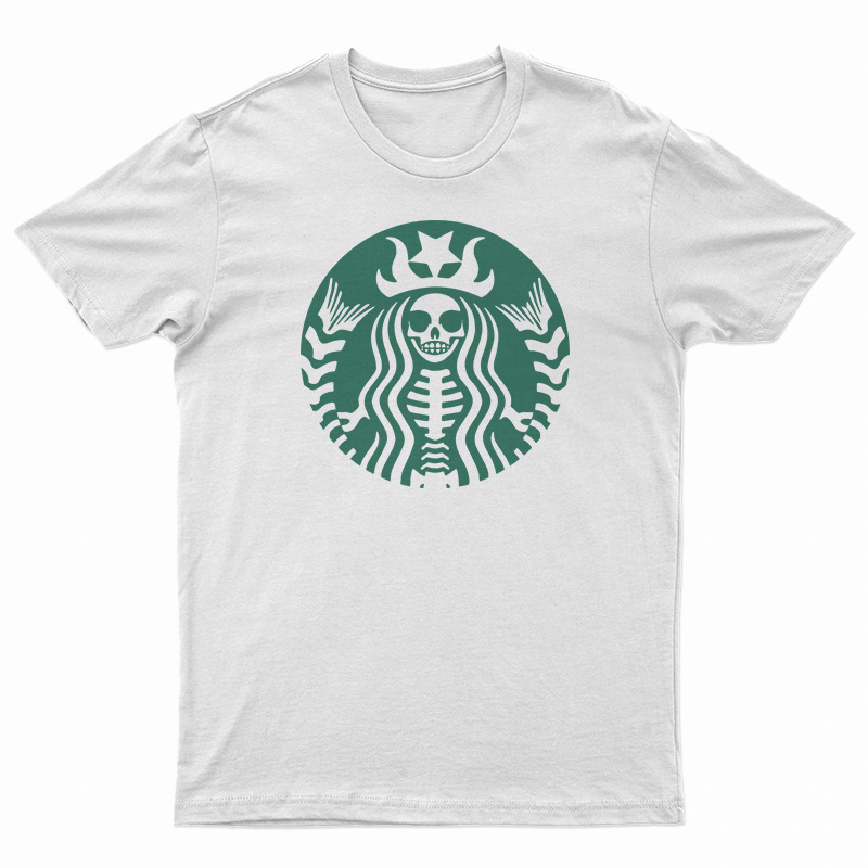 Skeletonbucks Coffee Parody Logo T-Shirt
