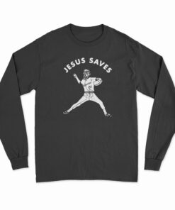 Jesus Saves Baseball Long Sleeve T-Shirt