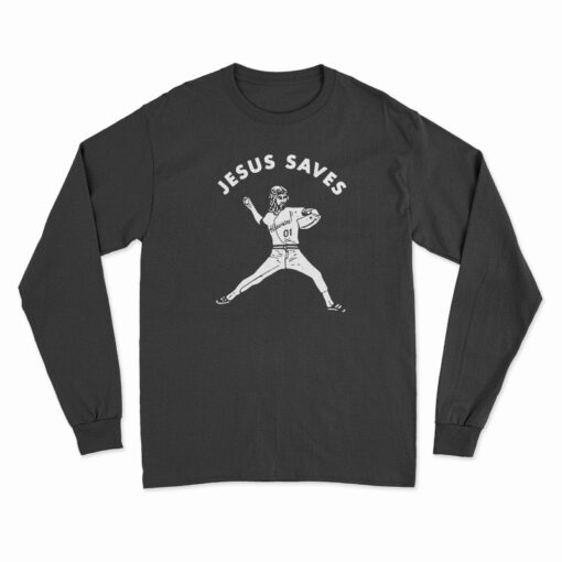 Jesus Saves Baseball Long Sleeve T-Shirt