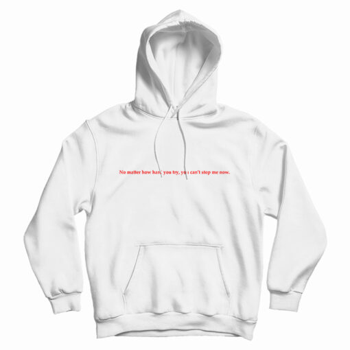 No Matter How Hard You Try You Can't Stop Me Now Hoodie