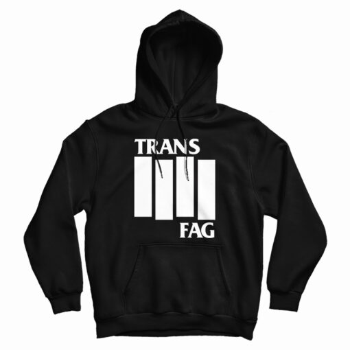 Trans Fag Black Flag Logo Parody Hoodie
