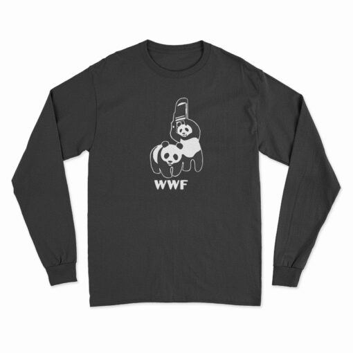 WWF Funny Panda Bear Wrestling Long Sleeve T-Shirt