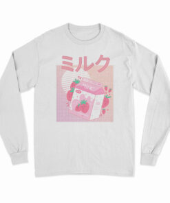 Kawaii Strawberry Milk Shake Long Sleeve T-Shirt
