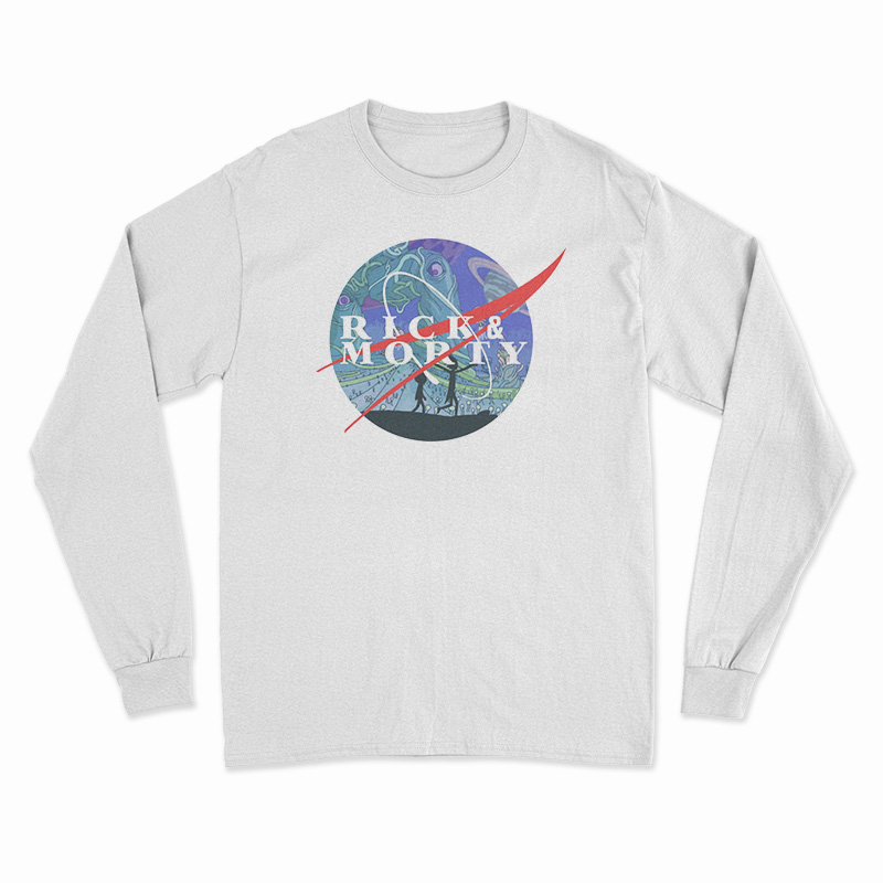 Rick And Morty Nasa Logo Parody Long Sleeve T-Shirt