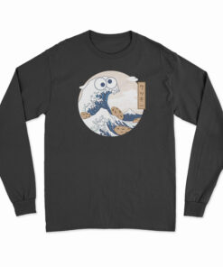 The Great Wave Off Kanagawa Cookie Monster Long Sleeve T-Shirt
