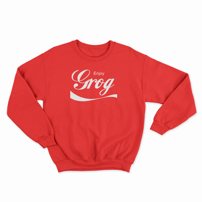 Enjoy Grog Coca Cola Logo Parody Sweatshirt