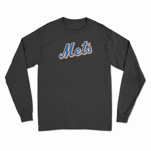 New York Mets Black Long Sleeve T-Shirt