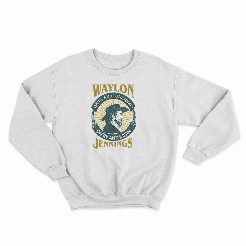 Waylon Jennings On'ry And Lonesome Distressed Sweatshirt