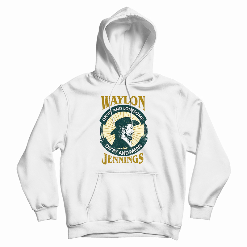 Waylon Jennings On'ry And Lonesome Distressed Hoodie