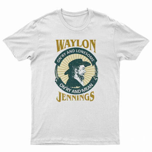 Waylon Jennings On'ry And Lonesome Distressed T-Shirt