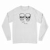 Wild Heart Embroidered Skulls Boyfriend Long Sleeve T-Shirt