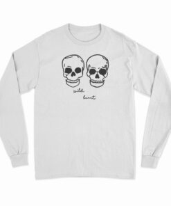 Wild Heart Embroidered Skulls Boyfriend Long Sleeve T-Shirt