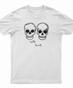 Wild Heart Embroidered Skulls Boyfriend T-Shirt