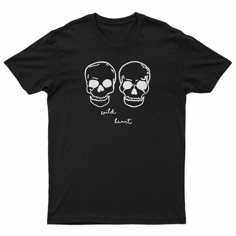 Wild Heart Embroidered Skulls Boyfriend T-Shirt