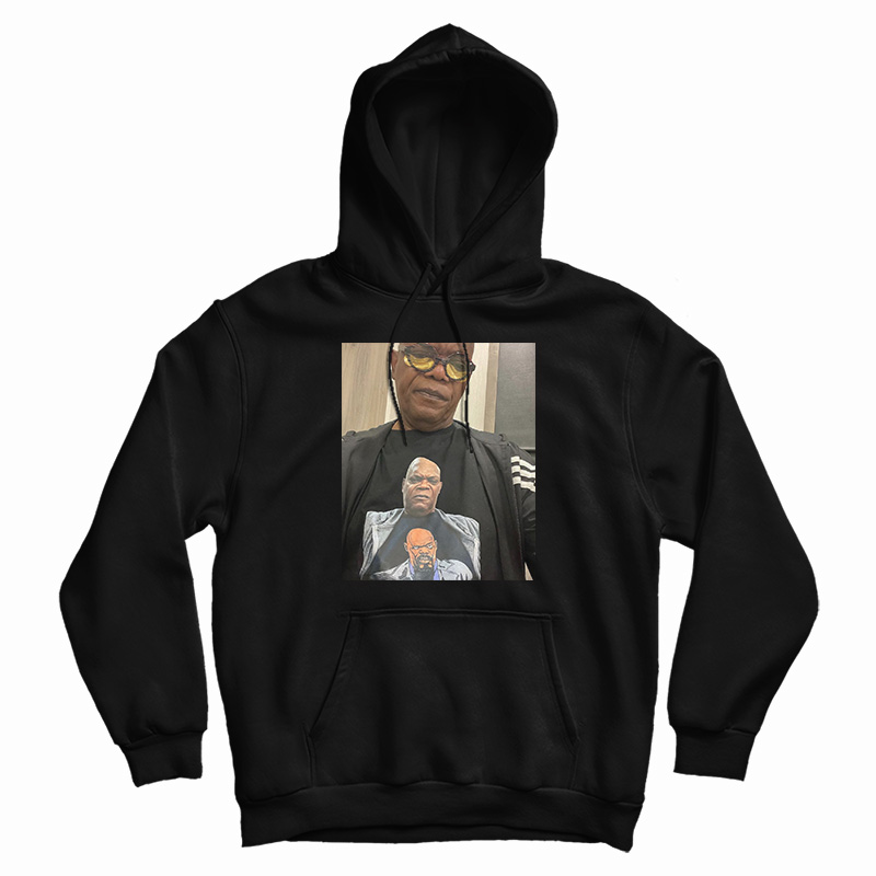 Samuel L. Jackson Wearing Samuel L. Jackson A Hoodie