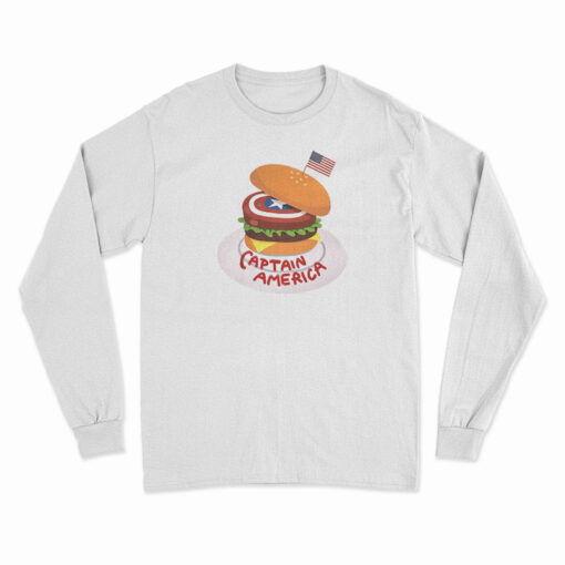 Captain America Burger Long Sleeve T-Shirt