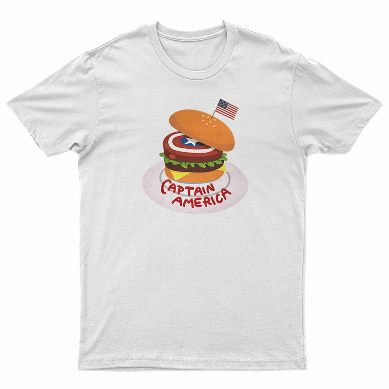 Captain America Burger T-Shirt