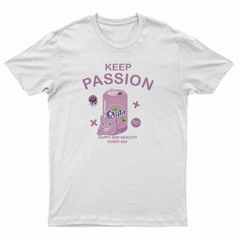 Keep Passion With Ghost Pokemon Gengar Purple Fanta T-Shirt