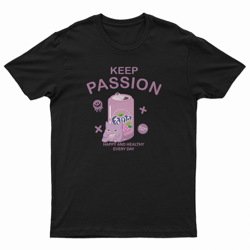 Keep Passion With Ghost Pokemon Gengar Purple Fanta T-Shirt