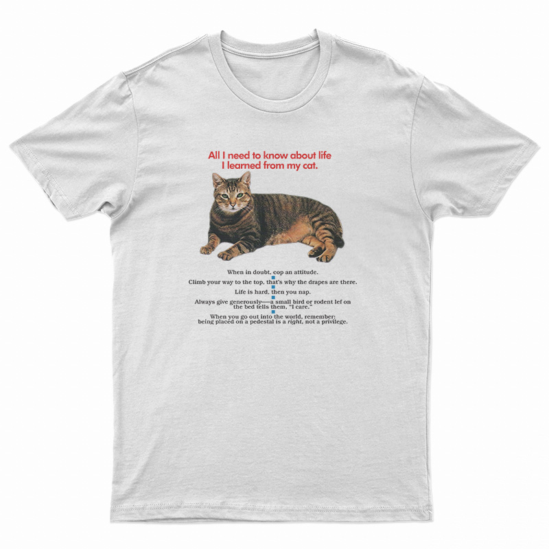 All I Need To Know About Life I Learned From My Cat T-Shirt