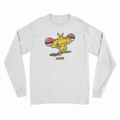 Pika Huge Buff Pikachu Pokemon Long Sleeve T-Shirt
