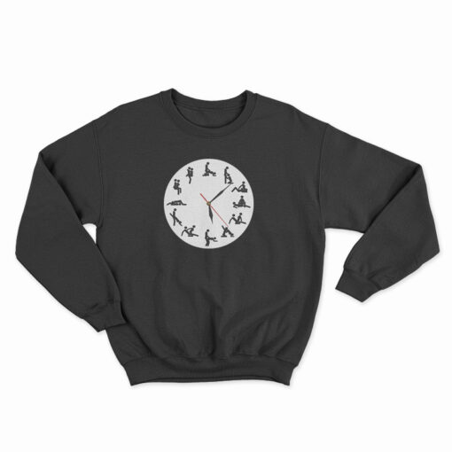 24 Hours Sexual Positions Wall Clock Sweatshirt