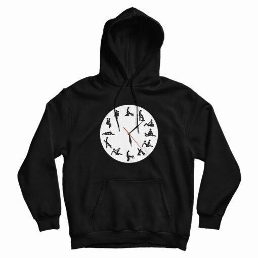 24 Hours Sexual Positions Wall Clock Hoodie
