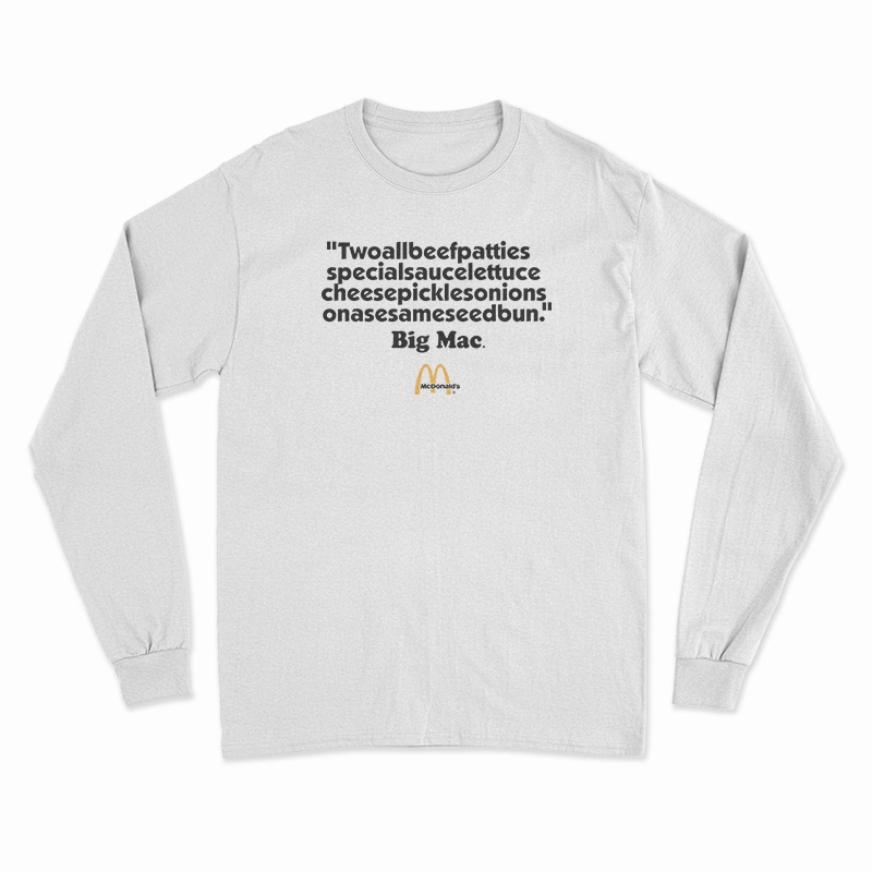 Blue Collar Harvey Keitel Big Mac Long Sleeve T-Shirt