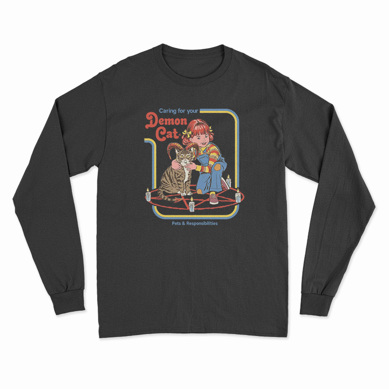 Caring For Your Demon Cat Long Sleeve T-Shirt