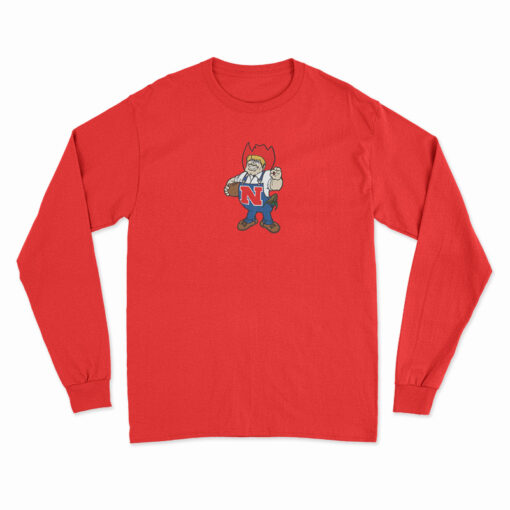 Herbie Husker Nebraska Cornhuskers Mascot Logo Long Sleeve T-Shirt