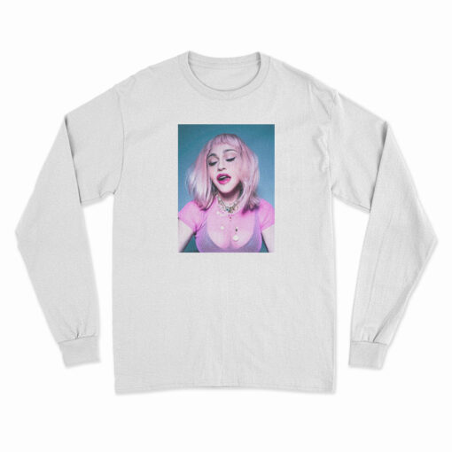 Madonna Pride With Pink Wig Long Sleeve T-Shirt