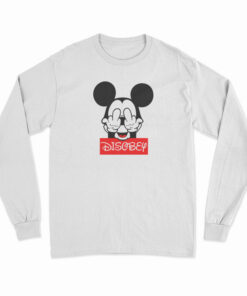 Mickey Mouse Disobey Fuck Off Middle Finger Long Sleeve T-Shirt