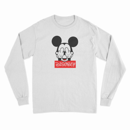 Mickey Mouse Disobey Fuck Off Middle Finger Long Sleeve T-Shirt
