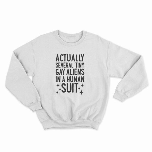 Actually Several Tiny Gay Aliens In A Human Suit Sweatshirt