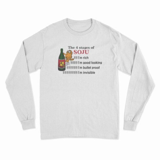 Garfield The 4 Stages Of Soju Long Sleeve T-Shirt