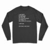 I Will Not Be Lectured By This PM Or A Government Long Sleeve T-Shirt